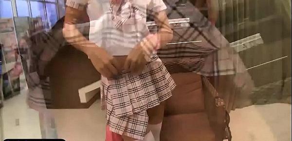  Asian ladyboy schoolgirl teen gets fucked in the ass